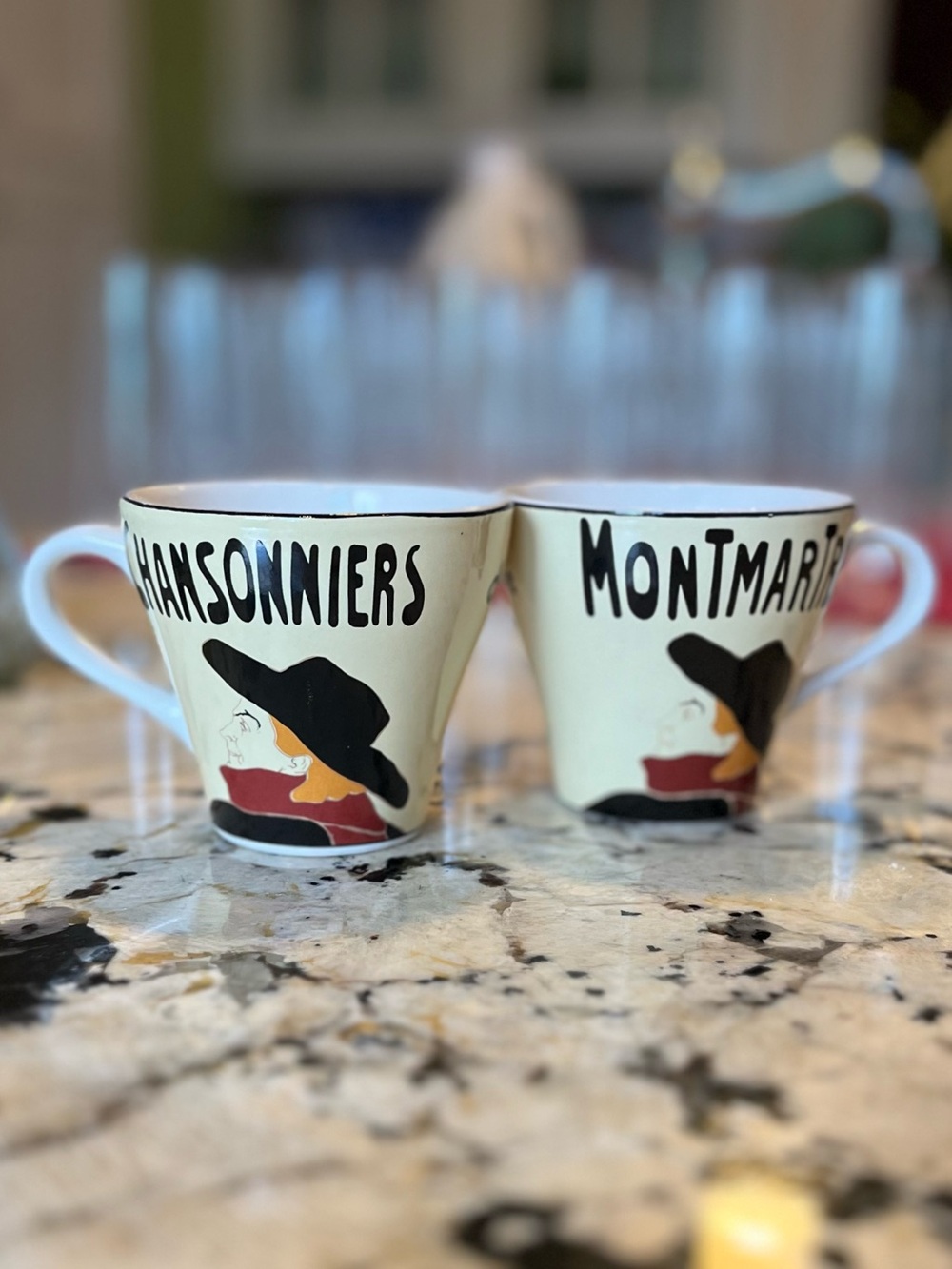 2 Cabaret Montmartre Coffee or Tea Cups Toulouse Lautrec French Artist - Picture 6 of 8